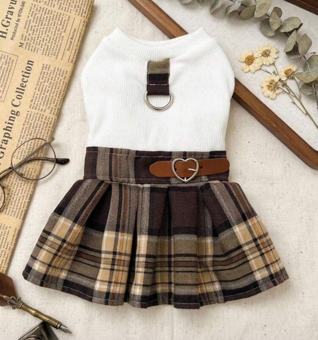 Royal Tartan — Sukienka ze Zintegrowanymi Szelkami D-Ring